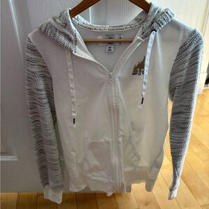 Disney White and Gray Zip-Up Hoodie